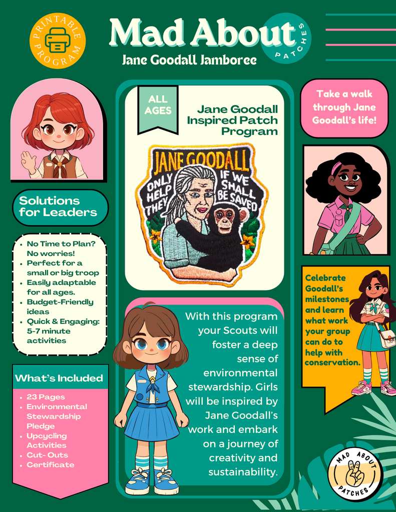 Jane Goodall Jamboree Activity - SELF PRINTABLE EXPERIENCE!