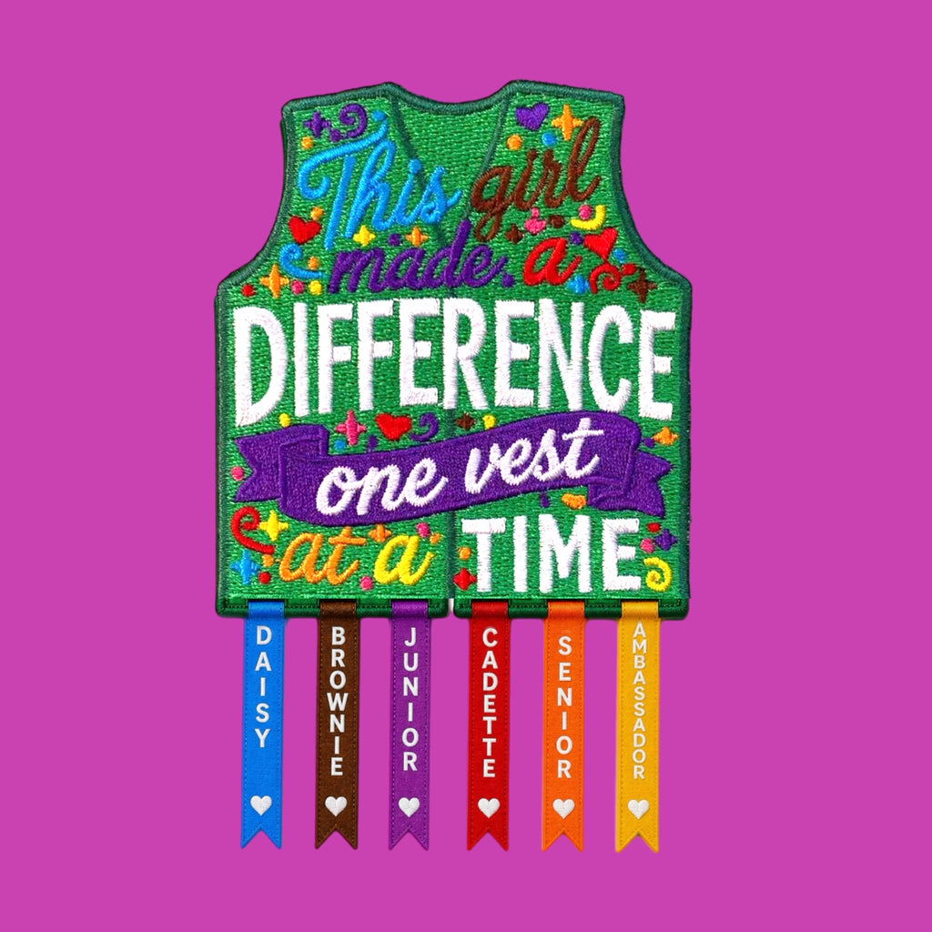 This Girl Made A Difference, One Vest At A Time - Ribbon Patch