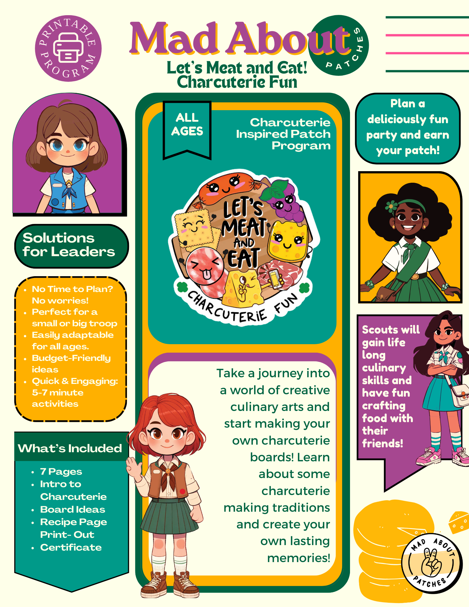 Let’s Meat and Eat! Charcuterie Fun Printable Program – Mad About Patches