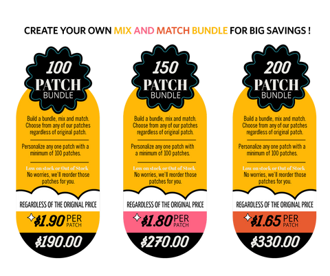 Build A Bundle of Patches (Prices as low as $1.60 per patch)