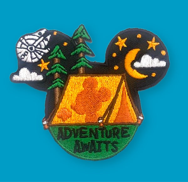 Spokane Washington 'Adventure Awaits' Iron-On Patch - 2.5 Inch Circle Leatherette Souvenir Patch For Jackets, Bags